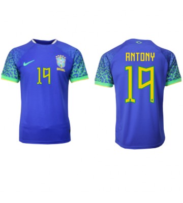 Brasilien Antony #19 Replika Udebanetrøje VM 2022 Kortærmet